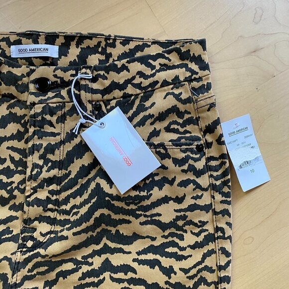 𝅺GOOD American BNWT "Good Waist Crop" Animal Jeans - Picture 5 of 13